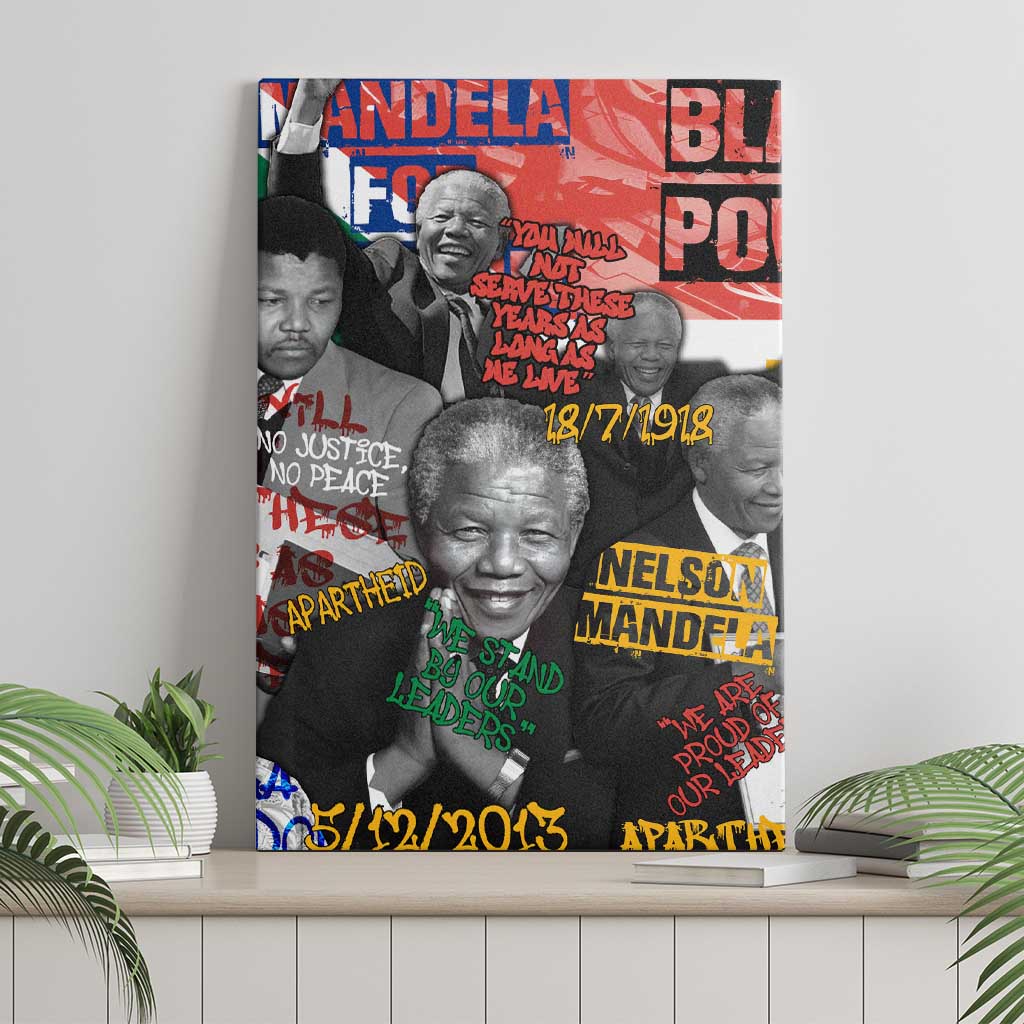 Nelson Mandela Graffiti Canvas Wall Art Street Spray Art Recreating The Life Of A Great Man - African Pride