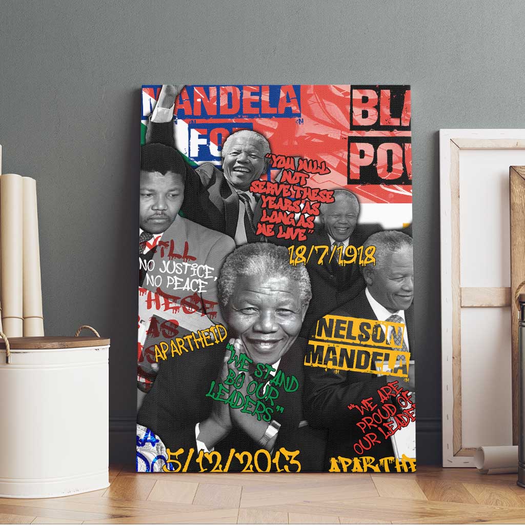 Nelson Mandela Graffiti Canvas Wall Art Street Spray Art Recreating The Life Of A Great Man - African Pride
