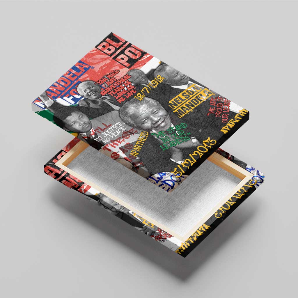 Nelson Mandela Graffiti Canvas Wall Art Street Spray Art Recreating The Life Of A Great Man - African Pride