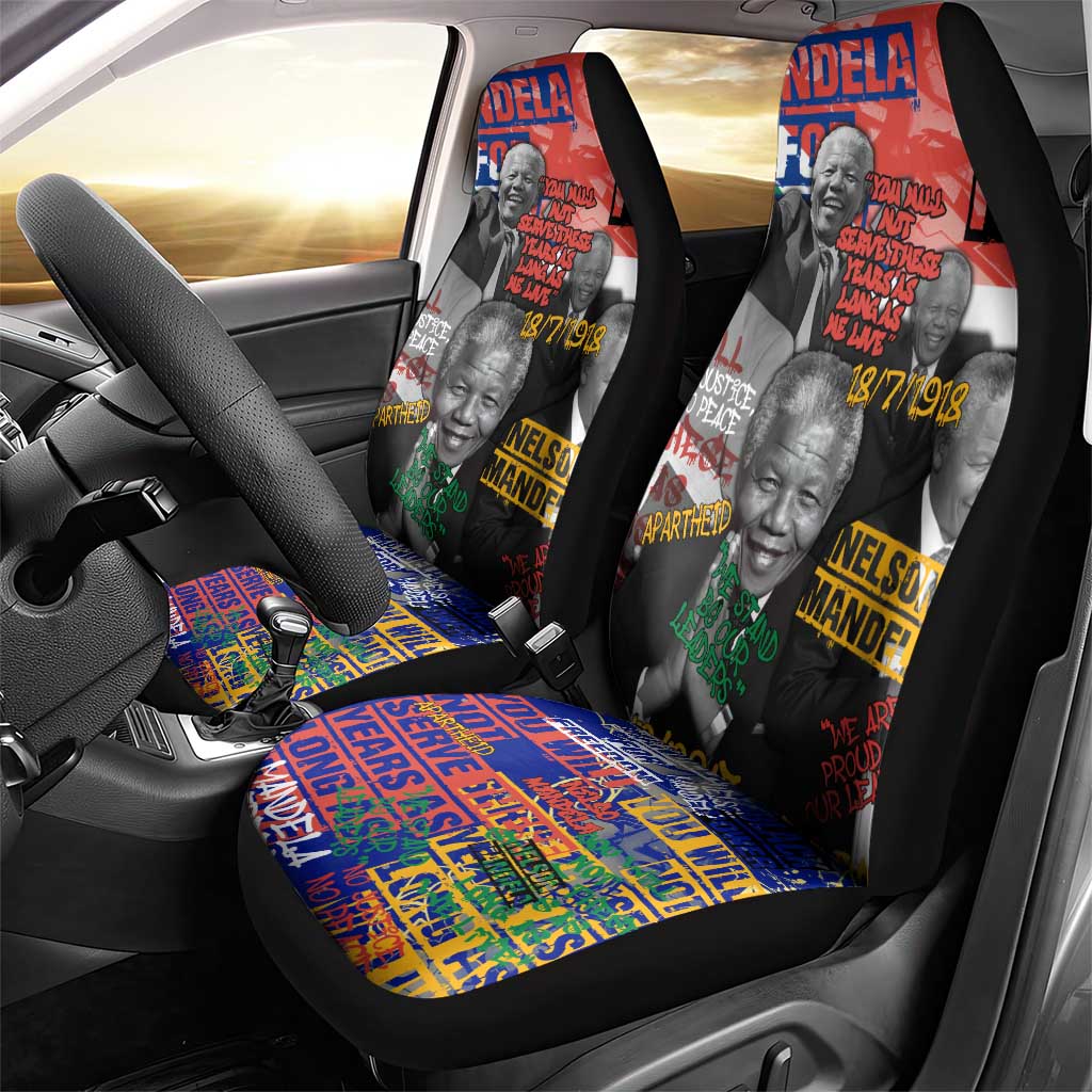 Nelson Mandela Graffiti Car Seat Cover Street Spray Art Recreating The Life Of A Great Man - African Pride