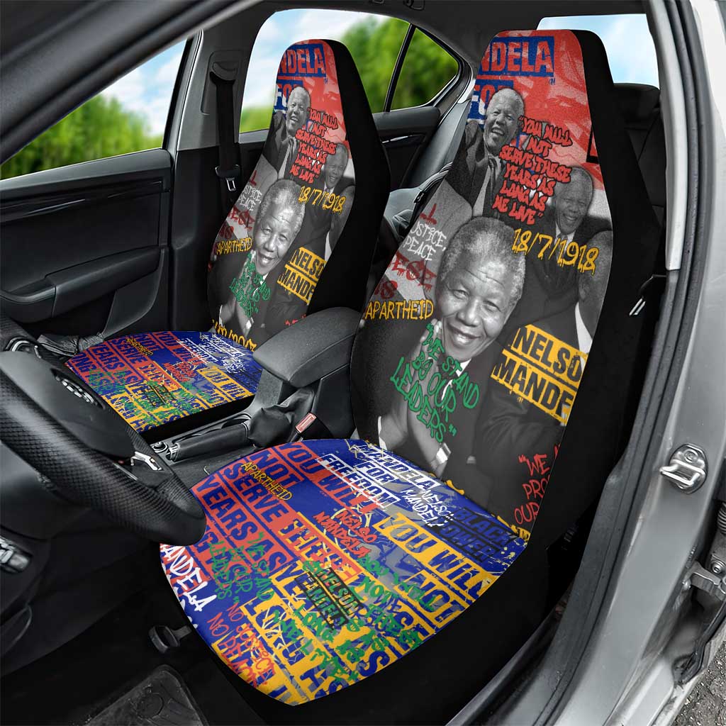 Nelson Mandela Graffiti Car Seat Cover Street Spray Art Recreating The Life Of A Great Man - African Pride