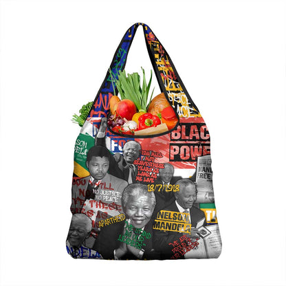 Nelson Mandela Graffiti Grocery Bag Street Spray Art Recreating The Life Of A Great Man - African Pride
