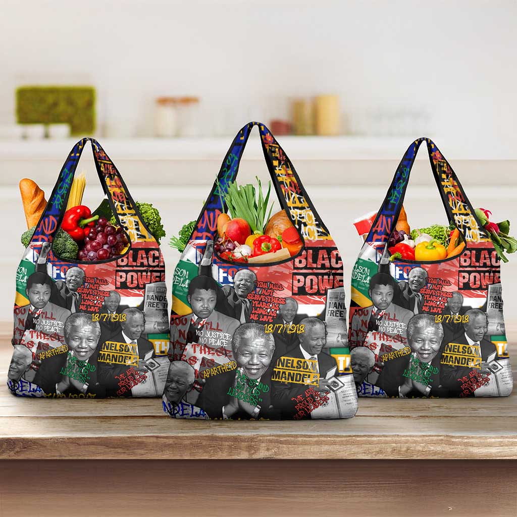 Nelson Mandela Graffiti Grocery Bag Street Spray Art Recreating The Life Of A Great Man - African Pride