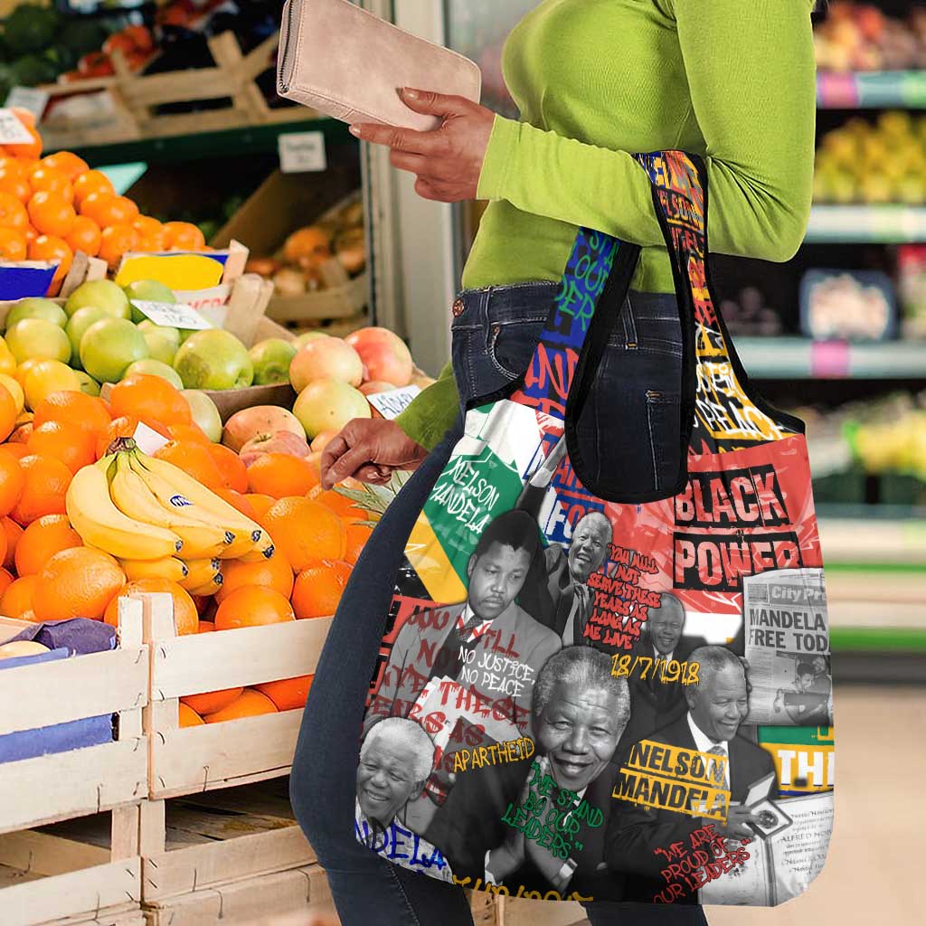 Nelson Mandela Graffiti Grocery Bag Street Spray Art Recreating The Life Of A Great Man - African Pride