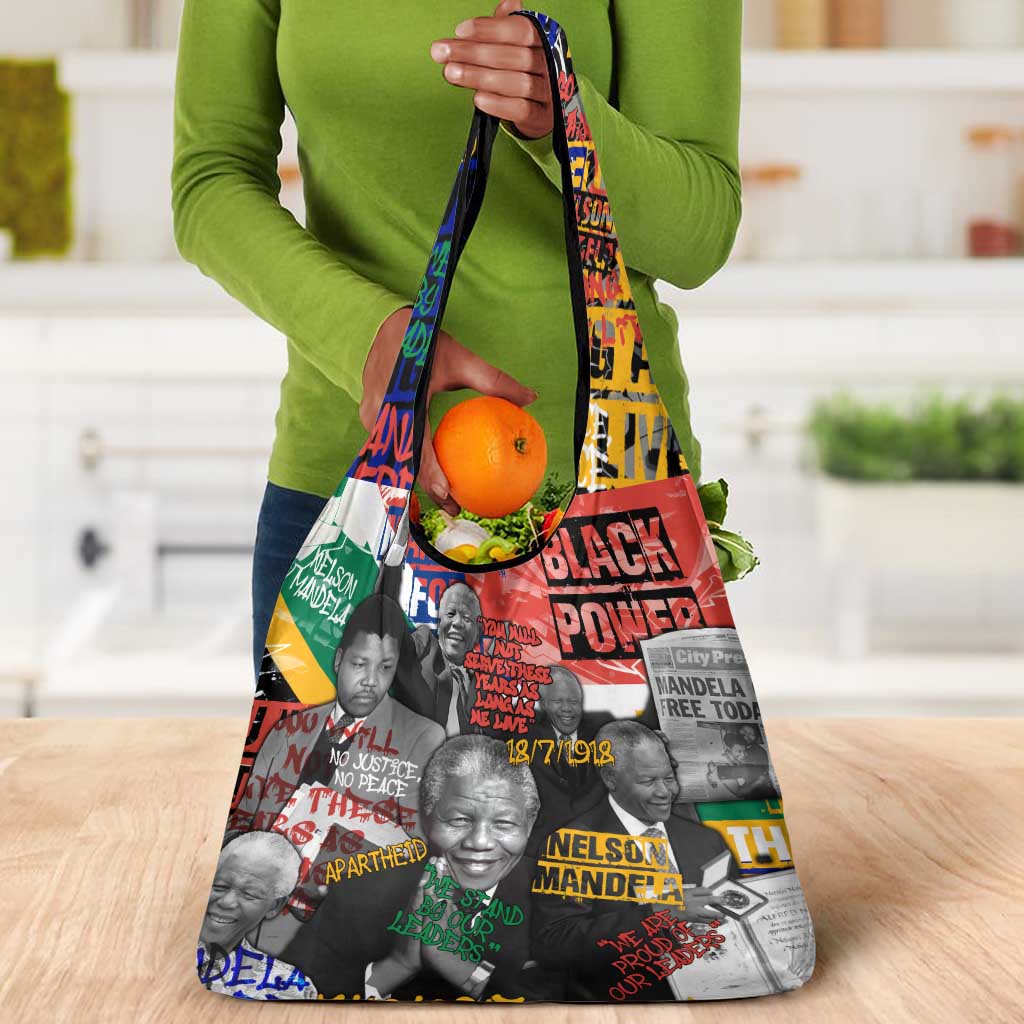 Nelson Mandela Graffiti Grocery Bag Street Spray Art Recreating The Life Of A Great Man - African Pride