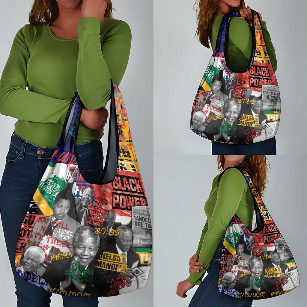 Nelson Mandela Graffiti Grocery Bag Street Spray Art Recreating The Life Of A Great Man - African Pride