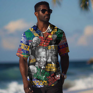 Nelson Mandela Graffiti Hawaiian Shirt Street Spray Art Recreating The Life Of A Great Man - African Pride