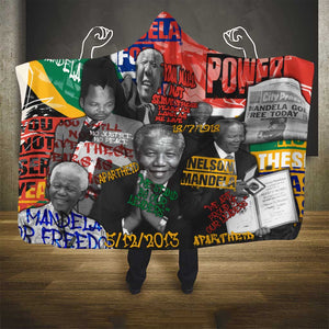 Nelson Mandela Graffiti Hooded Blanket Street Spray Art Recreating The Life Of A Great Man - African Pride