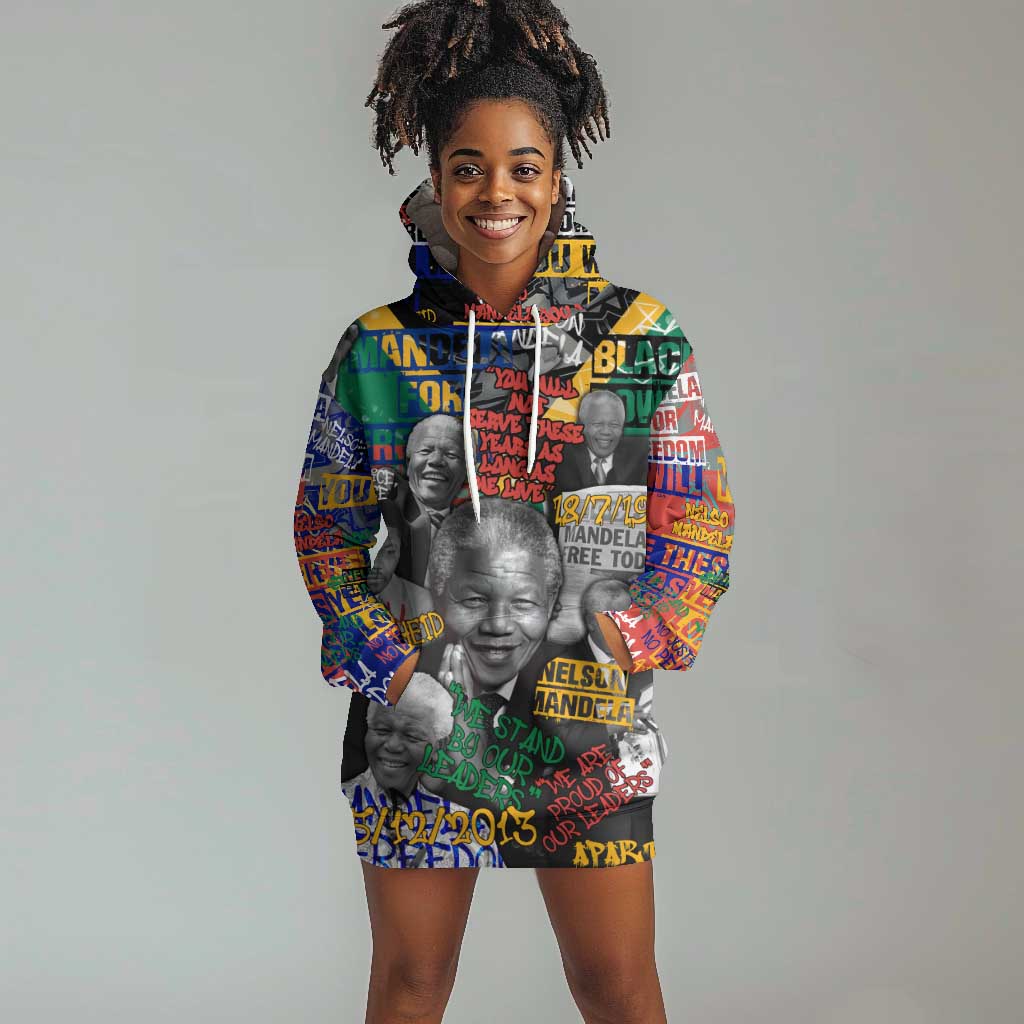 Nelson Mandela Graffiti Hoodie Dress Street Spray Art Recreating The Life Of A Great Man - African Pride
