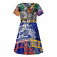 Nelson Mandela Graffiti Kid Short Sleeve Dress Street Spray Art Recreating The Life Of A Great Man - African Pride