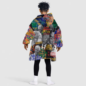 Nelson Mandela Graffiti Kid Wearable Blanket Hoodie Street Spray Art Recreating The Life Of A Great Man - African Pride
