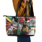 Nelson Mandela Graffiti Leather Tote Bag Street Spray Art Recreating The Life Of A Great Man - African Pride