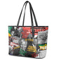 Nelson Mandela Graffiti Leather Tote Bag Street Spray Art Recreating The Life Of A Great Man - African Pride