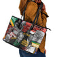 Nelson Mandela Graffiti Leather Tote Bag Street Spray Art Recreating The Life Of A Great Man - African Pride
