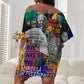 Nelson Mandela Graffiti Off Shoulder Short Dress Street Spray Art Recreating The Life Of A Great Man - African Pride