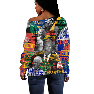 Nelson Mandela Graffiti Off Shoulder Sweater Street Spray Art Recreating The Life Of A Great Man - African Pride