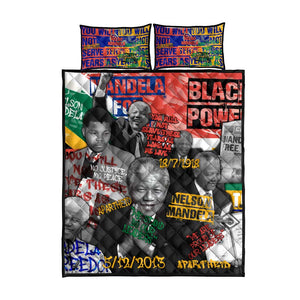 Nelson Mandela Graffiti Quilt Bed Set Street Spray Art Recreating The Life Of A Great Man - African Pride