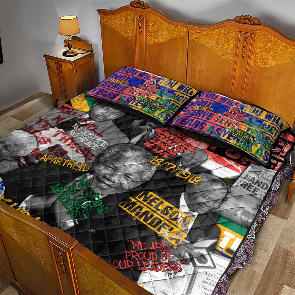 Nelson Mandela Graffiti Quilt Bed Set Street Spray Art Recreating The Life Of A Great Man - African Pride