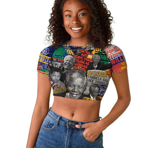 Nelson Mandela Graffiti Raglan Cropped T shirt Street Spray Art Recreating The Life Of A Great Man - African Pride