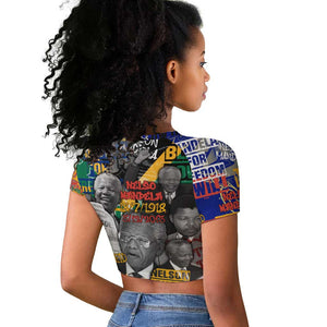 Nelson Mandela Graffiti Raglan Cropped T shirt Street Spray Art Recreating The Life Of A Great Man - African Pride