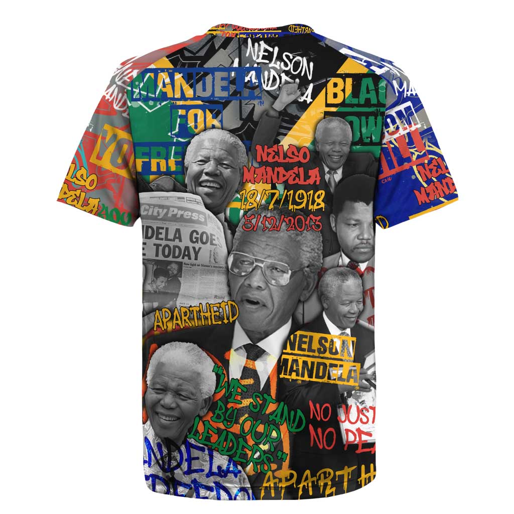 Nelson Mandela Graffiti Rugby Jersey Street Spray Art Recreating The Life Of A Great Man - African Pride