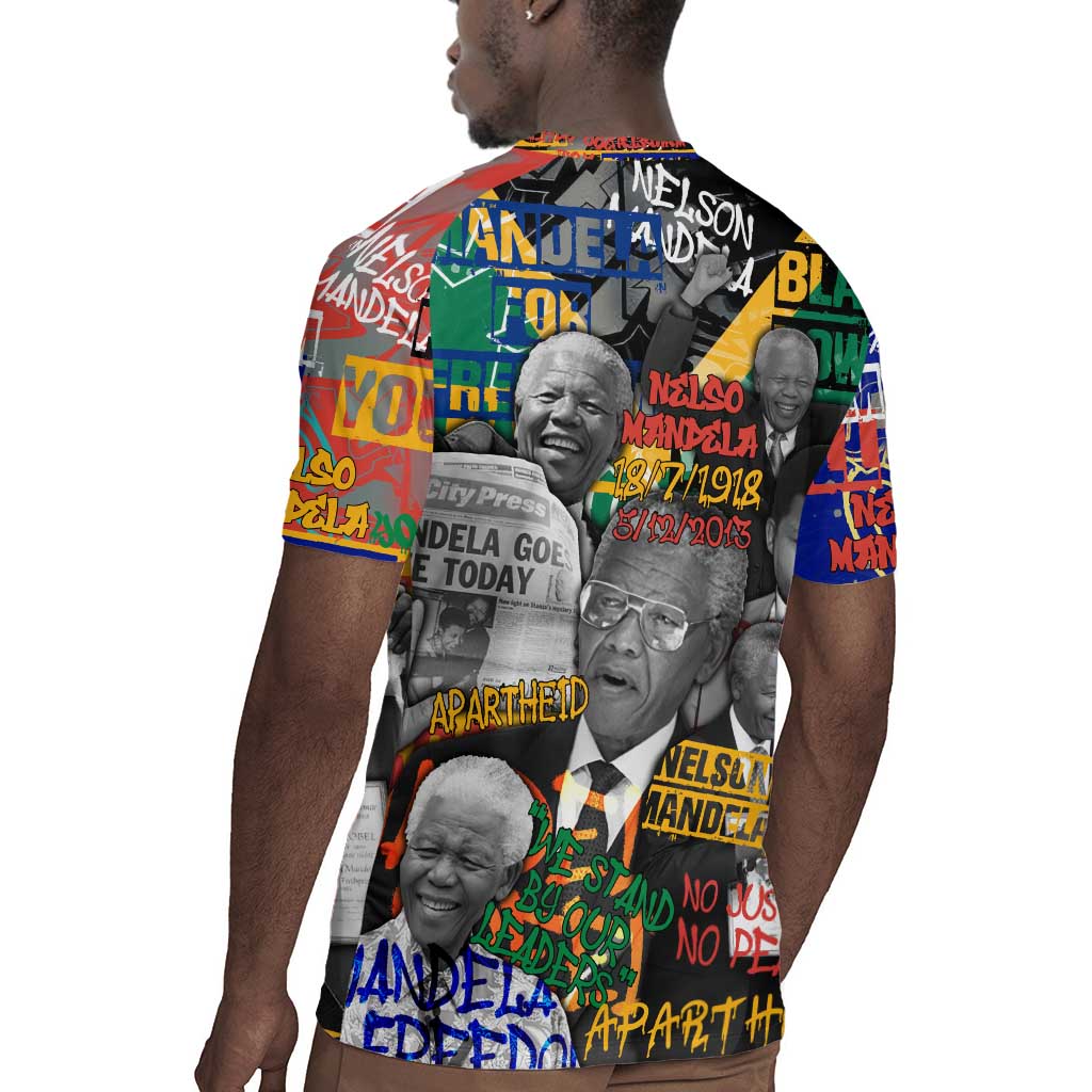 Nelson Mandela Graffiti Rugby Jersey Street Spray Art Recreating The Life Of A Great Man - African Pride