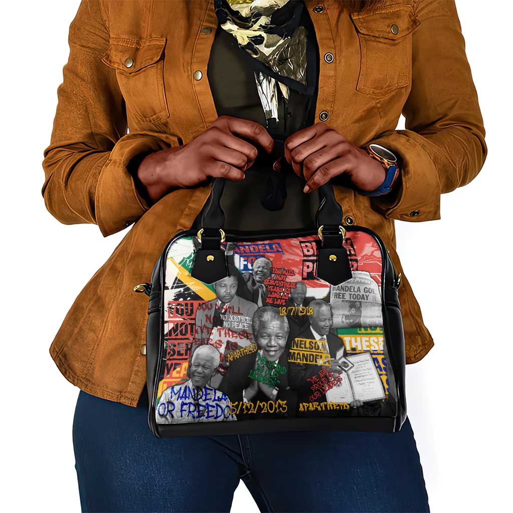 Nelson Mandela Graffiti Shoulder Handbag Street Spray Art Recreating The Life Of A Great Man - African Pride