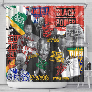 Nelson Mandela Graffiti Shower Curtain Street Spray Art Recreating The Life Of A Great Man - African Pride