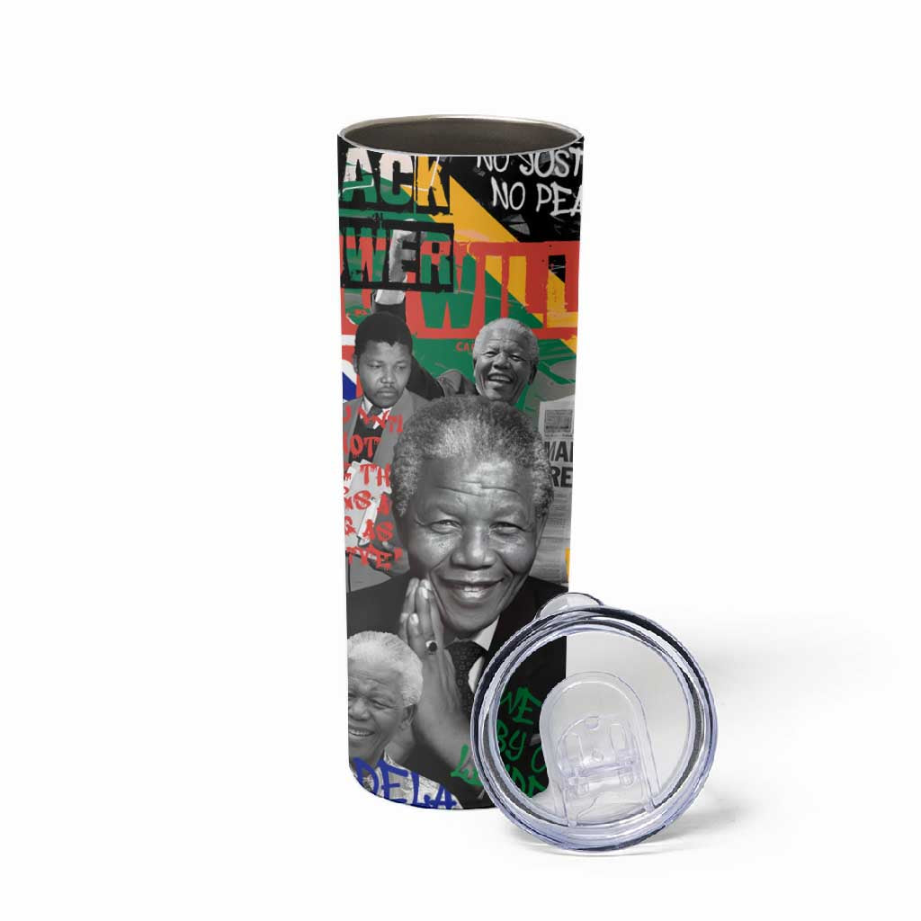 Nelson Mandela Graffiti Skinny Tumbler Street Spray Art Recreating The Life Of A Great Man - African Pride