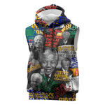 Nelson Mandela Graffiti Sleeveless Hoodie Street Spray Art Recreating The Life Of A Great Man - African Pride