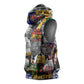 Nelson Mandela Graffiti Sleeveless Hoodie Street Spray Art Recreating The Life Of A Great Man - African Pride