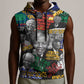 Nelson Mandela Graffiti Sleeveless Hoodie Street Spray Art Recreating The Life Of A Great Man - African Pride