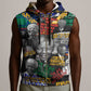 Nelson Mandela Graffiti Sleeveless Zip Hoodie Street Spray Art Recreating The Life Of A Great Man - African Pride