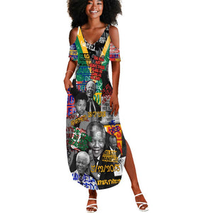 Nelson Mandela Graffiti Summer Maxi Dress Street Spray Art Recreating The Life Of A Great Man - African Pride