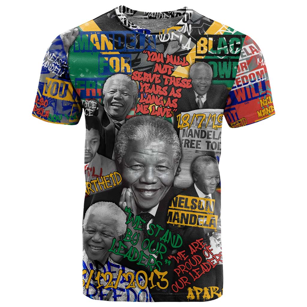 Nelson Mandela Graffiti T shirt Street Spray Art Recreating The Life Of A Great Man - African Pride