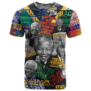 Nelson Mandela Graffiti T shirt Street Spray Art Recreating The Life Of A Great Man - African Pride
