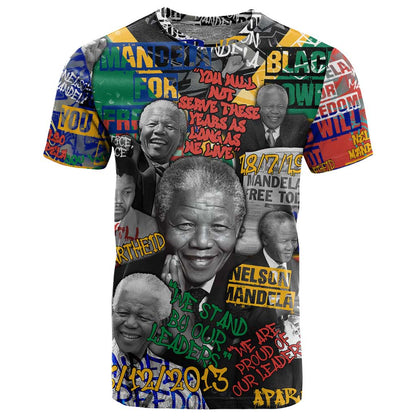 Nelson Mandela Graffiti T shirt Street Spray Art Recreating The Life Of A Great Man - African Pride