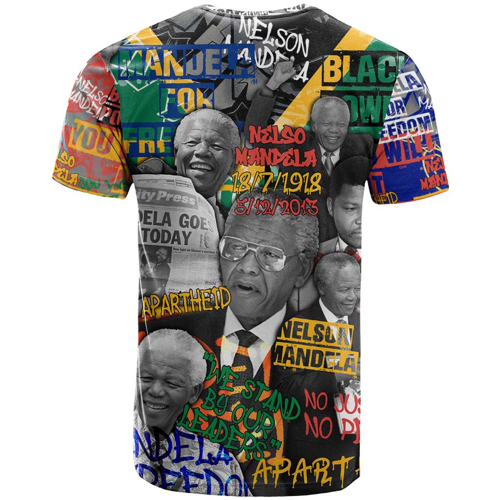 Nelson Mandela Graffiti T shirt Street Spray Art Recreating The Life Of A Great Man - African Pride