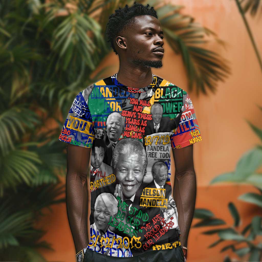 Nelson Mandela Graffiti T shirt Street Spray Art Recreating The Life Of A Great Man - African Pride