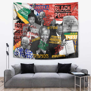Nelson Mandela Graffiti Tapestry Street Spray Art Recreating The Life Of A Great Man - African Pride