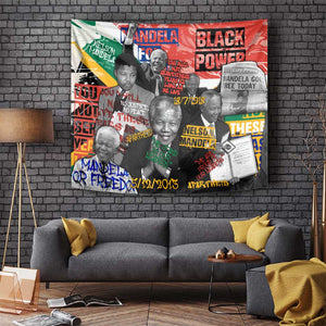 Nelson Mandela Graffiti Tapestry Street Spray Art Recreating The Life Of A Great Man - African Pride