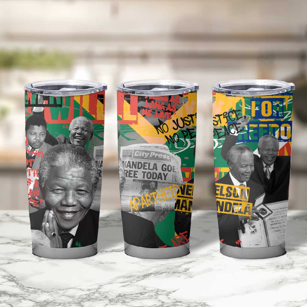 Nelson Mandela Graffiti Tumbler Cup Street Spray Art Recreating The Life Of A Great Man - African Pride