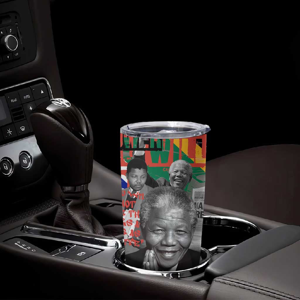 Nelson Mandela Graffiti Tumbler Cup Street Spray Art Recreating The Life Of A Great Man - African Pride