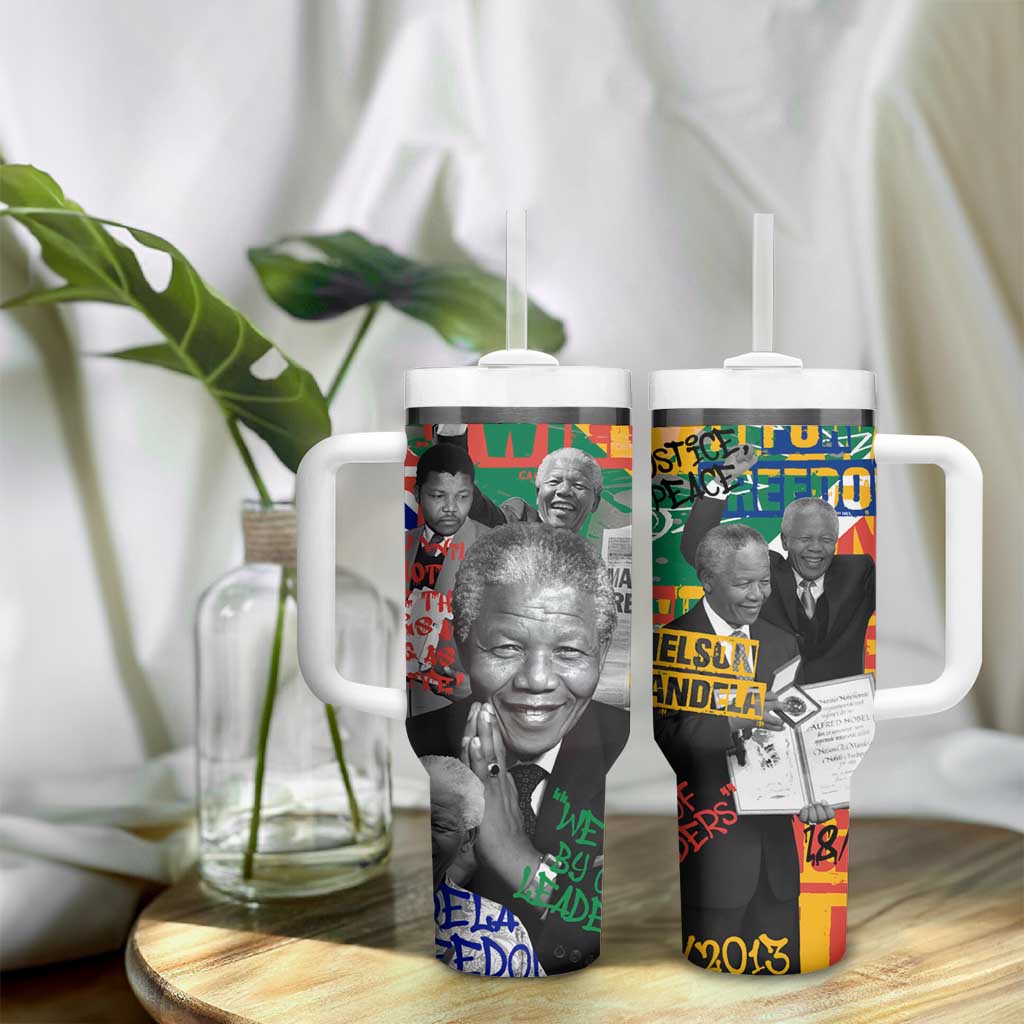 Nelson Mandela Graffiti Tumbler With Handle Street Spray Art Recreating The Life Of A Great Man - African Pride