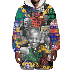 Nelson Mandela Graffiti Wearable Blanket Hoodie Street Spray Art Recreating The Life Of A Great Man - African Pride