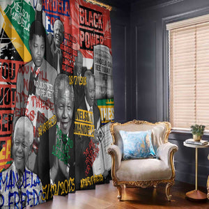 Nelson Mandela Graffiti Window Curtain Street Spray Art Recreating The Life Of A Great Man - African Pride