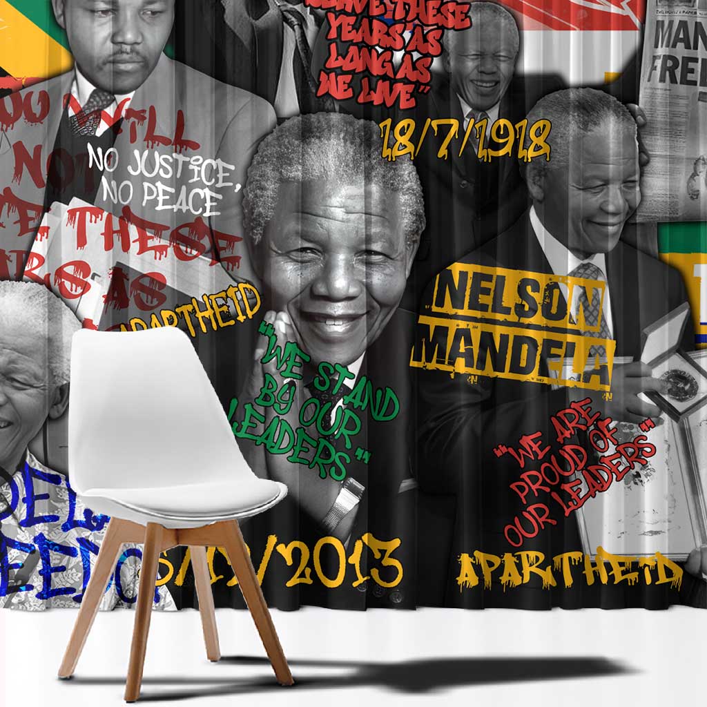 Nelson Mandela Graffiti Window Curtain Street Spray Art Recreating The Life Of A Great Man - African Pride