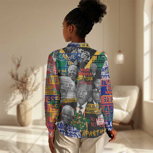 Nelson Mandela Graffiti Women Casual Shirt Street Spray Art Recreating The Life Of A Great Man - African Pride