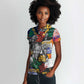 Nelson Mandela Graffiti Women Polo Shirt Street Spray Art Recreating The Life Of A Great Man - African Pride