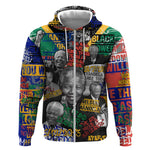 Nelson Mandela Graffiti Zip Hoodie Street Spray Art Recreating The Life Of A Great Man - African Pride